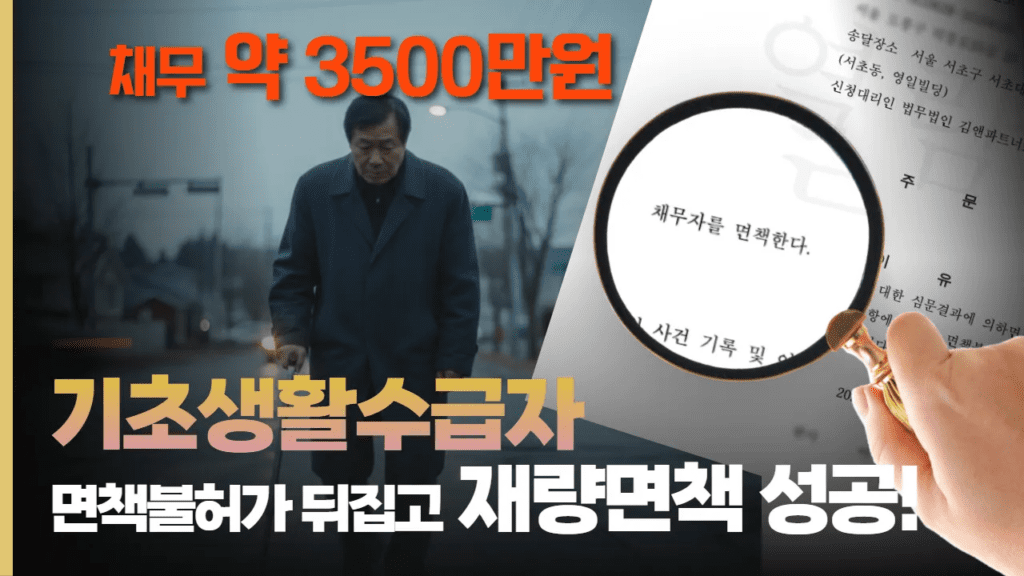 개인파산 후기 채무 3500만 원 기초생활수급자 면책불허가 뒤집고 재량면책 성공 사례